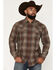 Image #1 - Moonshine Spirit&reg; Men's Bluff Plaid Print Long Sleeve Snap Flannel Shirt, Brown, hi-res
