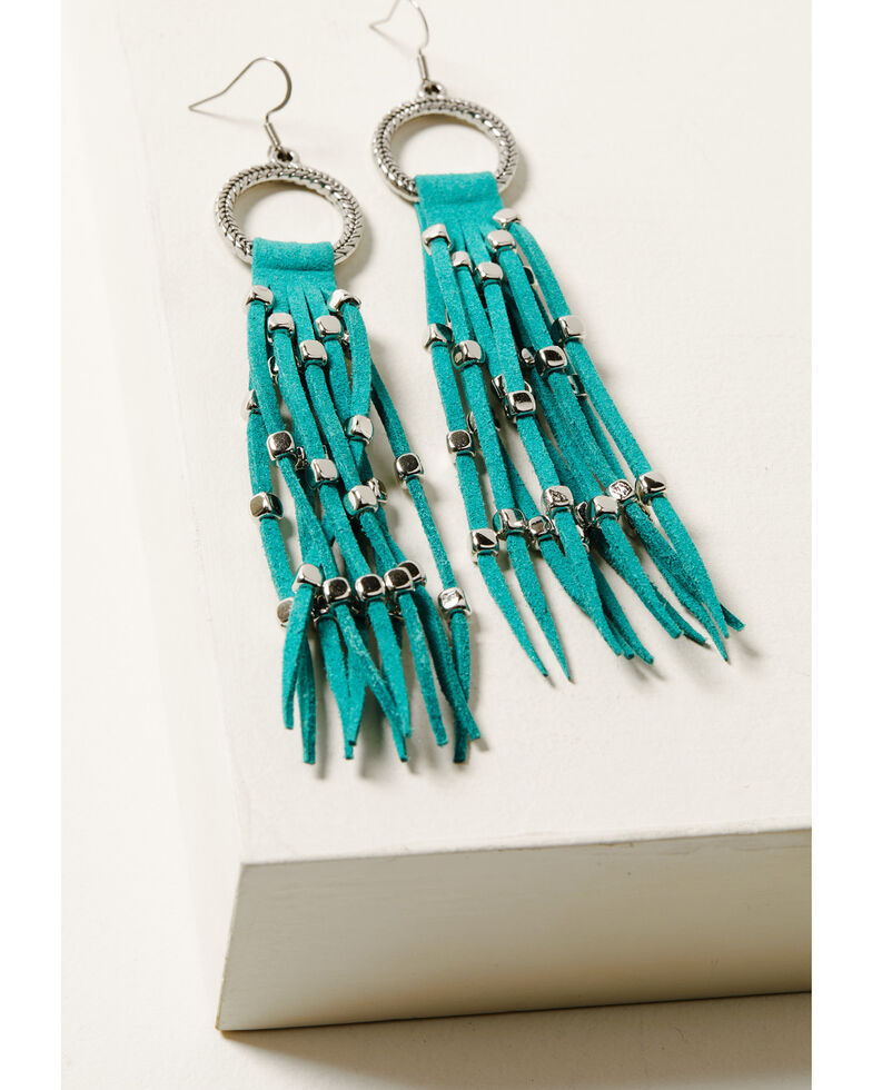 Idyllwind Women's Nora Lane Suede Fringe Earrings, Turquoise, hi-res