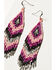 Image #2 - Idyllwind Women's Beaded Pink & Black Pavilion Earrings, Fuchsia, hi-res