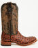 Image #2 - Tanner Mark Men's Exotic Ostrich Print Western Boots - Broad Square Toe, Brown, hi-res