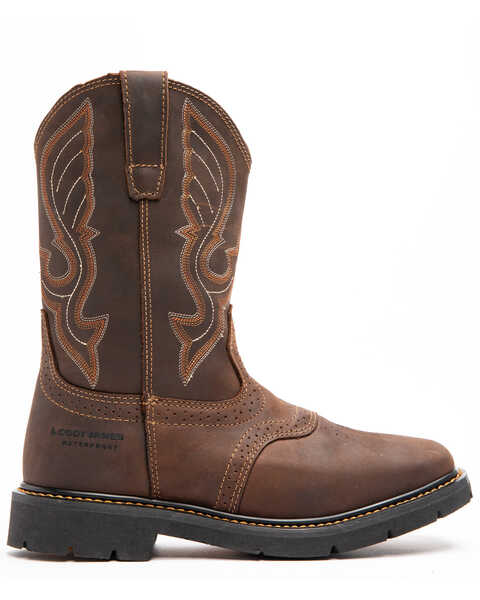 Image #2 - Cody James Men's Saddle Waterproof Western Work Boots - Soft Toe, Dark Brown, hi-res