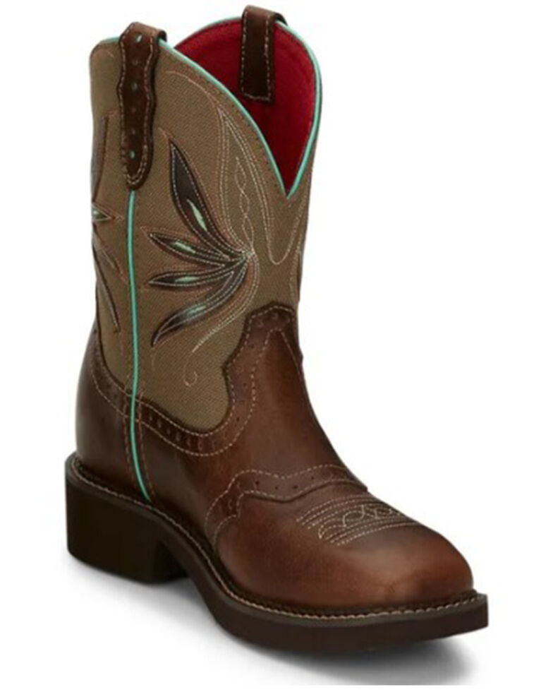 Justin Women's Nettie Western Boots - Narrow Square Toe, Olive, hi-res
