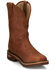 Image #1 - Justin Men's Resistor Waterproof Western Work Boots - Soft Toe, Russett, hi-res