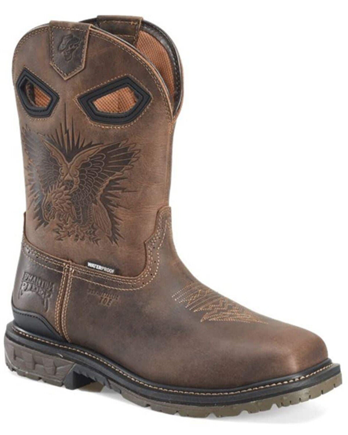 Double H Men's Dustie Waterproof Work Boots - Composite Toe, Dark Brown, hi-res