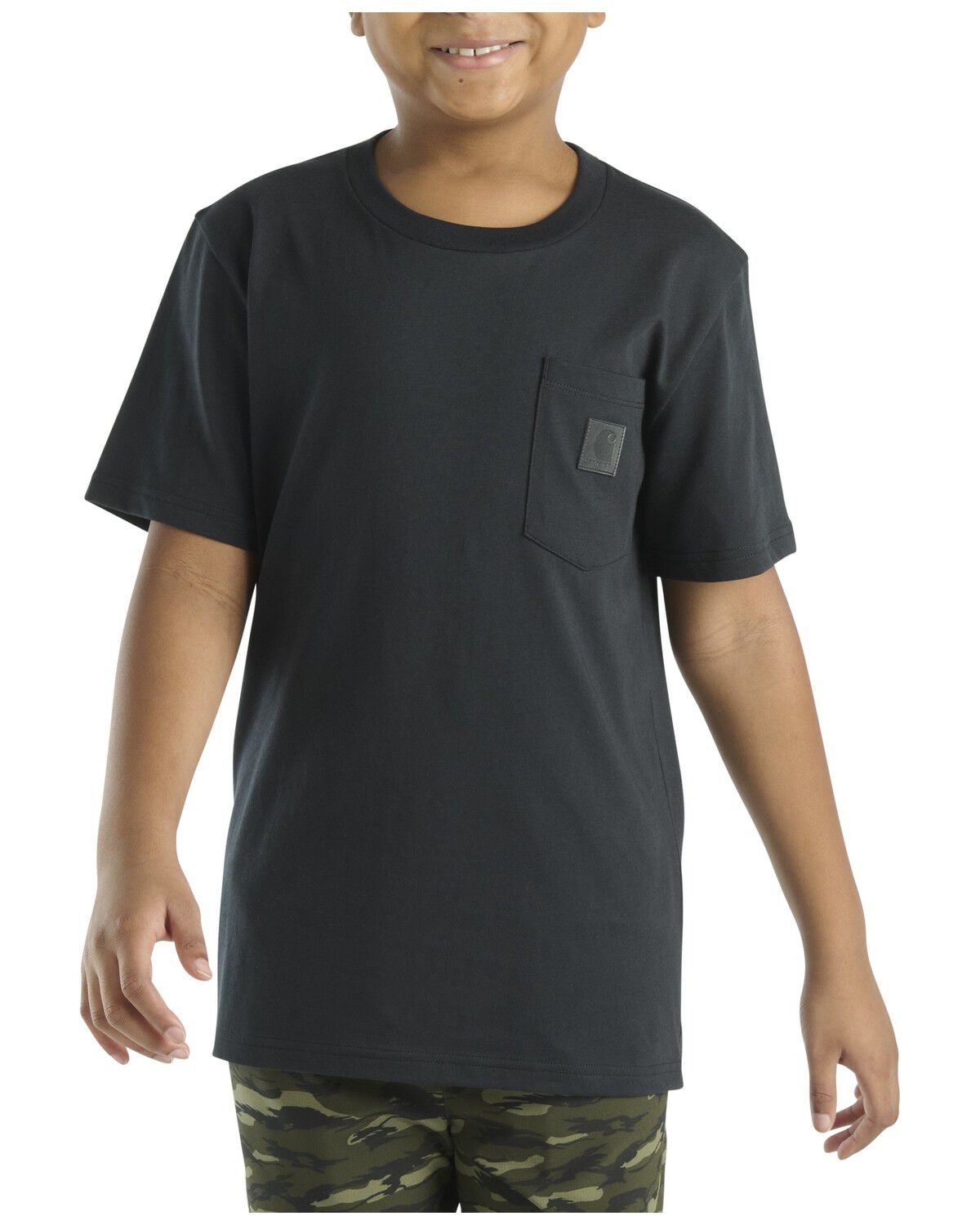 Image #1 - Carhartt Boys' Logo Short Sleeve T-Shirt, Black, hi-res