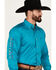 Ariat Men's Team Logo Twill Long Sleeve Button-Down Western Shirt, Turquoise, hi-res