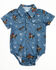 Image #1 - Cowboy Hardware Infant Boys' Vintage Bronc Short Sleeve Snap Onesie, Grey, hi-res