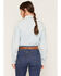 Image #4 - Wrangler Women's Light Wash Long Sleeve Snap Denim Western Shirt, Light Blue, hi-res