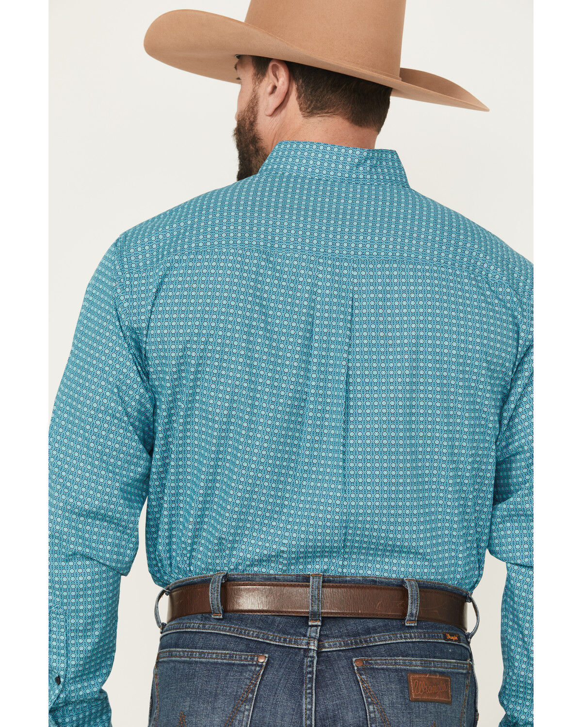 Image #4 - Cinch Men's Geo Print Long Sleeve Button-Down Western Shirt, Turquoise, hi-res