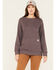 Carhartt Women's Force® Relaxed Fit Lightweight Sweatshirt , Wine, hi-res