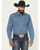 Image #1 - Wrangler 20X Men's Geo Print Long Sleeve Snap Stretch Western Shirt, Blue, hi-res