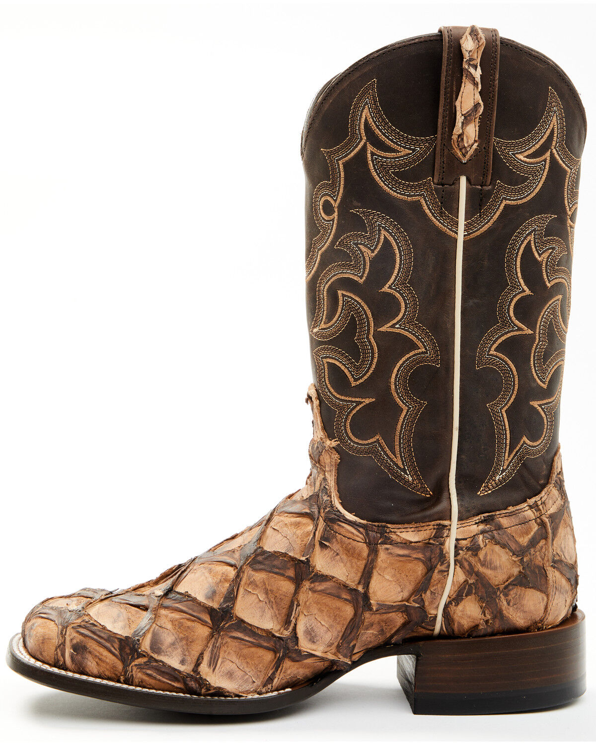 Image #3 - Cody James Men's Exotic Pirarucu Western Boots - Broad Square Toe, Chocolate, hi-res