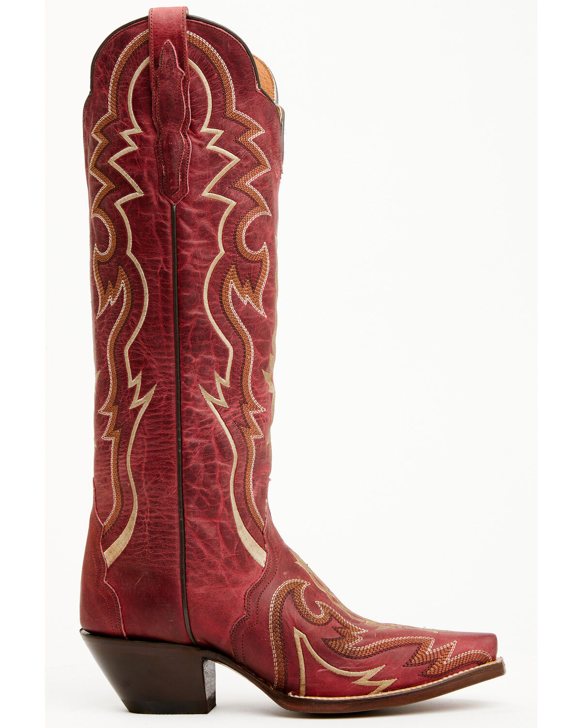 Image #2 - Dan Post Women's 16" Triad Silvie Tall Western Boots - Snip Toe, Wine, hi-res