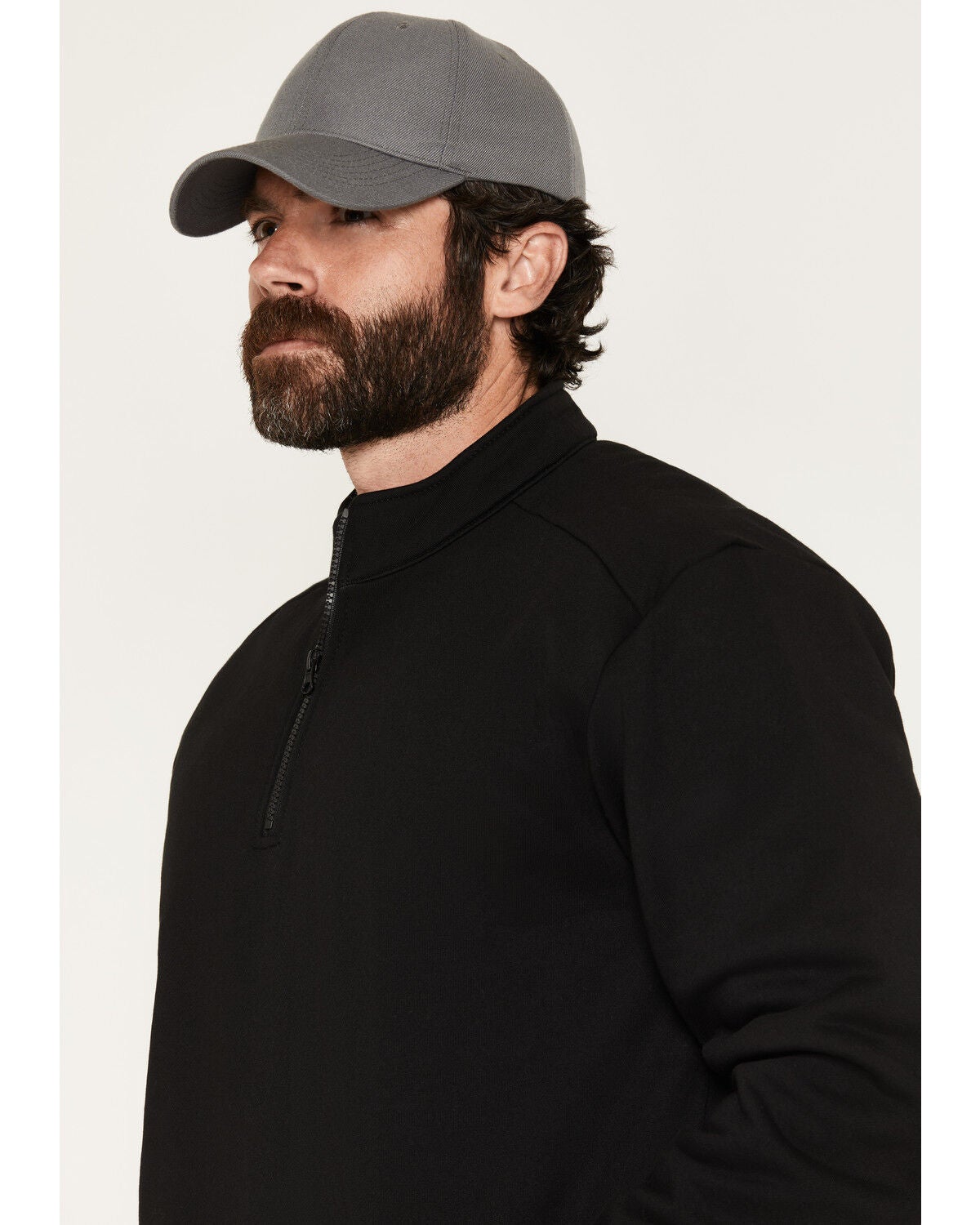 Image #2 - Forge Workwear Men's FR 1/4 Zip Work Pullover Sweater, Black, hi-res