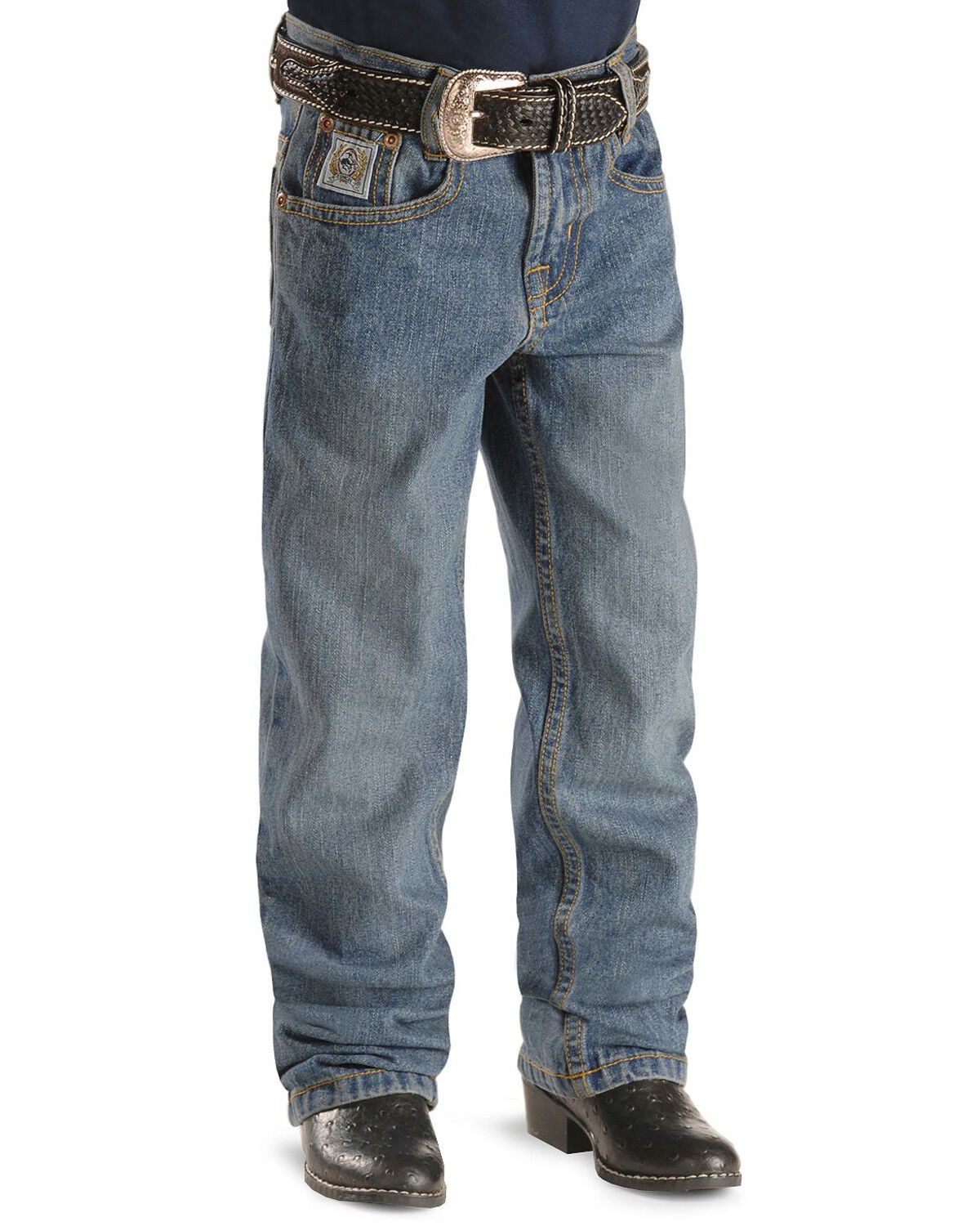 Image #2 - Cinch Boys' White Label Slim Fit Straight Leg Denim Jeans, Denim, hi-res