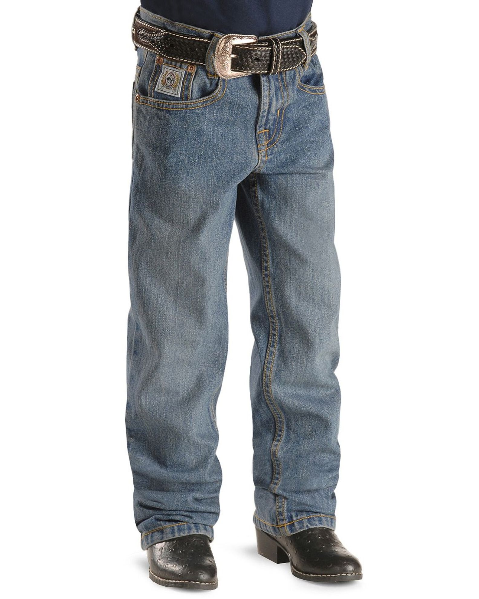 Image #2 - Cinch Boys' White Label Slim Fit Straight Leg Denim Jeans, Denim, hi-res