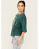 Image #2 - Cleo + Wolf Women's Aria Short Sleeve Boxy Cropped Graphic Tee, Forest Green, hi-res