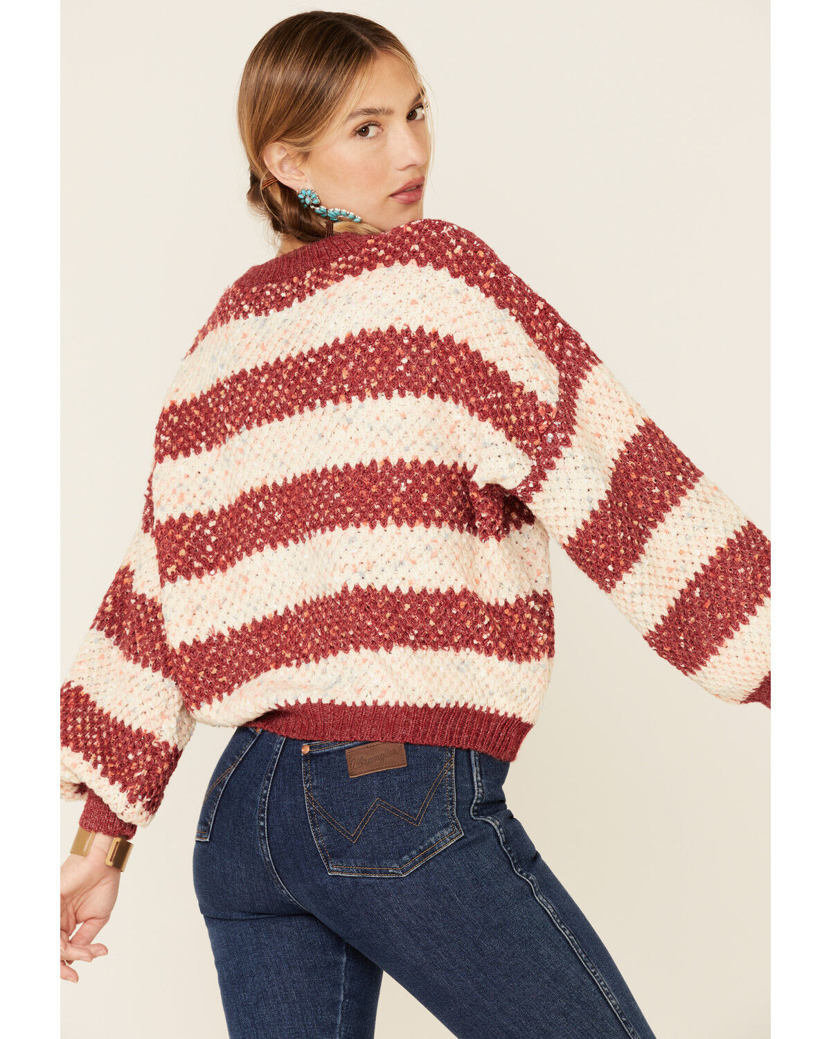 rust striped sweater