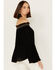 Panhandle Women's Embroidered Off the Shoulder Long Sleeve Top, Black, hi-res