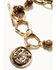 Image #2 - Shyanne Women's Summer Moon Antique Gold T-Bar Chain Bracelet , Gold, hi-res