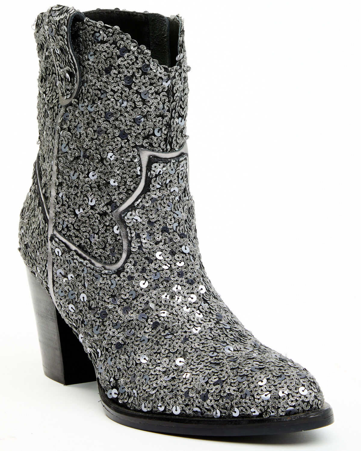 Image #1 - Shyanne Women's Dolly Western Booties - Round Toe, Silver, hi-res