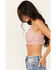 Image #2 - Wishlist Women's Strappy Lace Applique Scallop Lace Bralette, Pink, hi-res