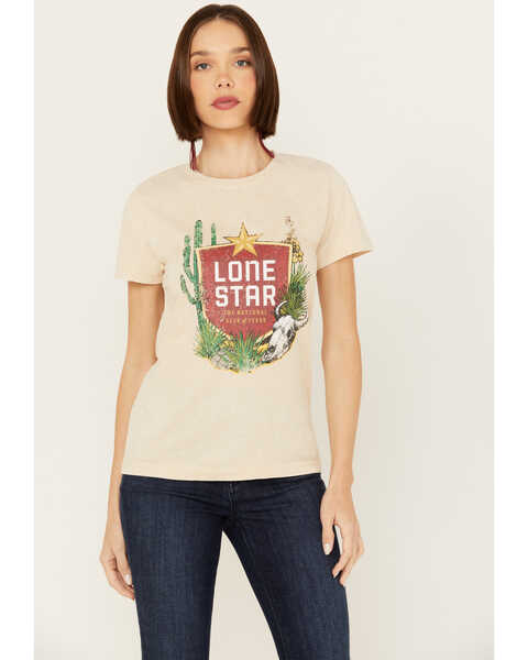 Image #1 - Changes Women's Lone Star Short Sleeve Graphic Tee, Cream, hi-res