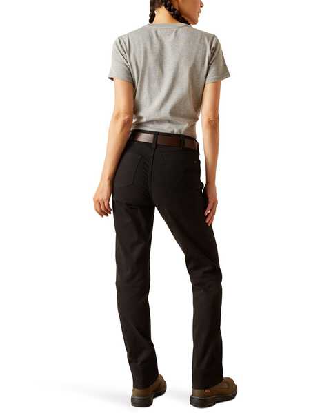 Image #2 - Ariat Women's Rebar PR Made Tough Straight Stretch Work Pants, Black, hi-res