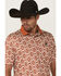 Image #2 - RANK 45® Men's Crossfire Southwestern Print Short Sleeve Polo, Brown, hi-res