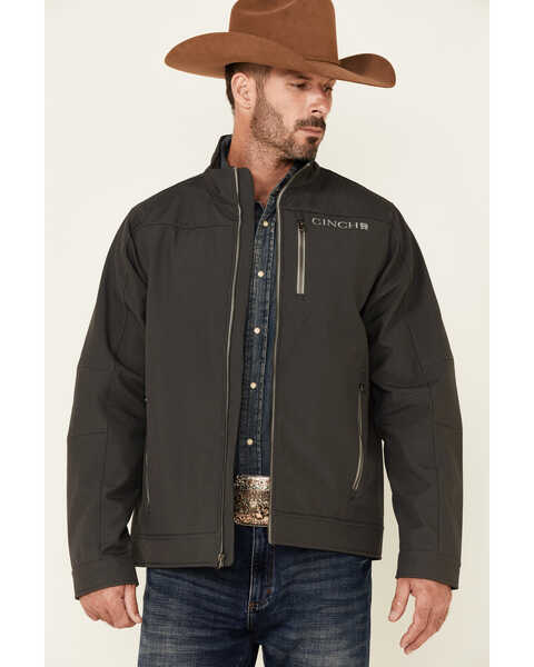 Cinch Men's Concealed Carry Textured Bonded Zip-Front Jacket , Charcoal, hi-res