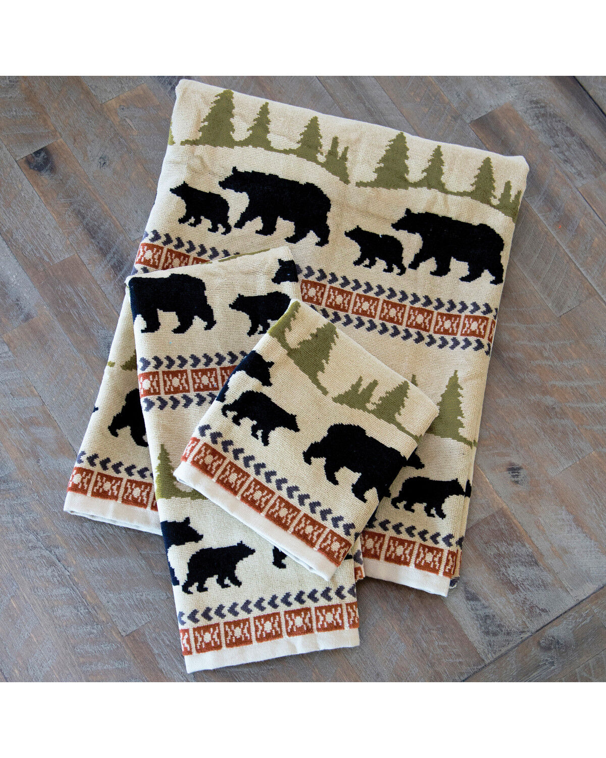 Image #1 - Carstens Home Bear Towels - 3 Piece, Cream, hi-res