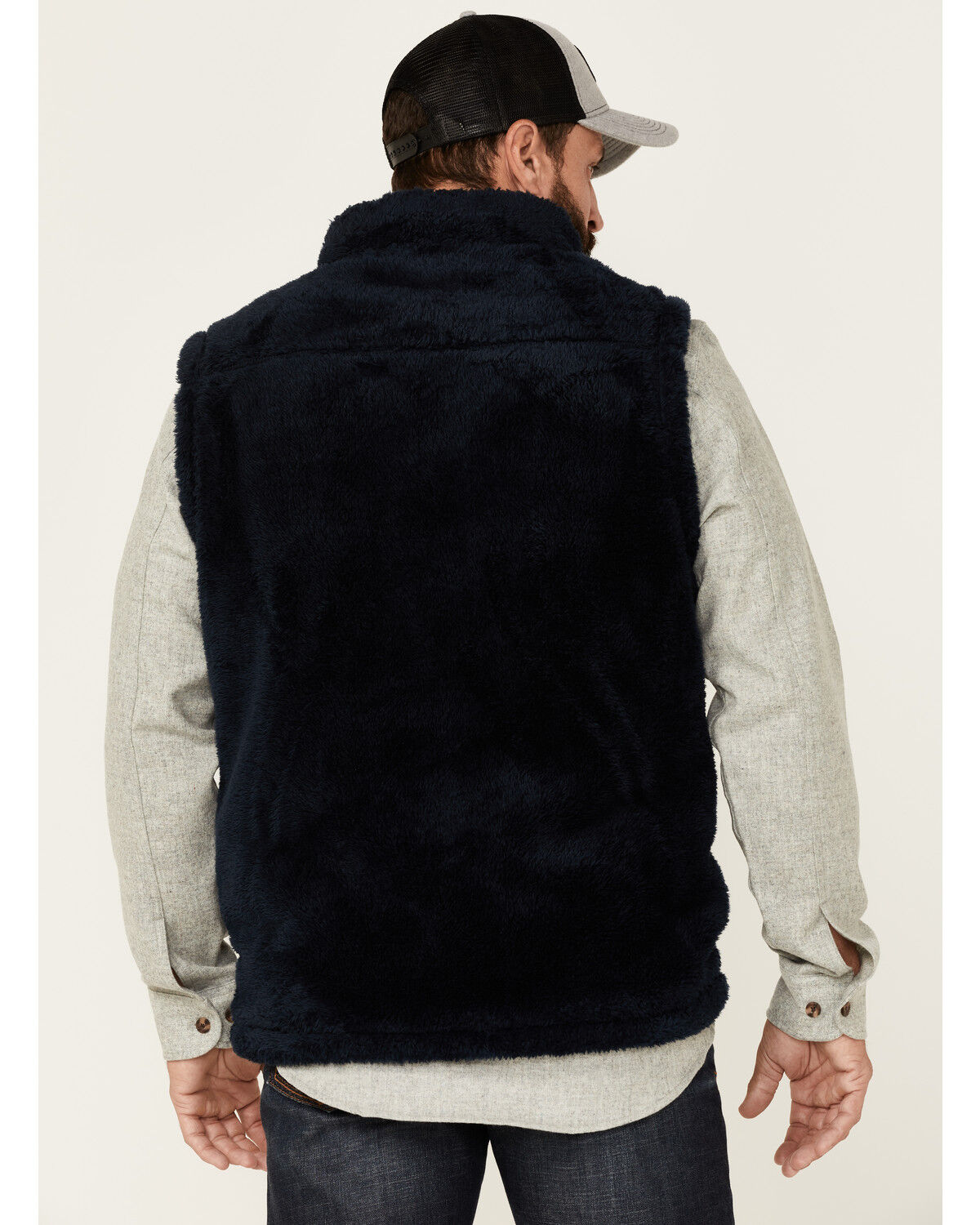Image #4 - Moonshine Spirit Men's Kern Valley Faux Fur Zip-Front Fleece Vest, Navy, hi-res