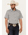 Image #1 - Gibson Trading Co Talking Stick Vertical Striped Print Short Sleeve Button-Down Western Shirt, Light Blue, hi-res