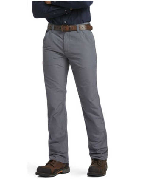 Ariat Men's FR Grey M5 Duralight Ripstop Stackable Straight Work Pants , Grey, hi-res