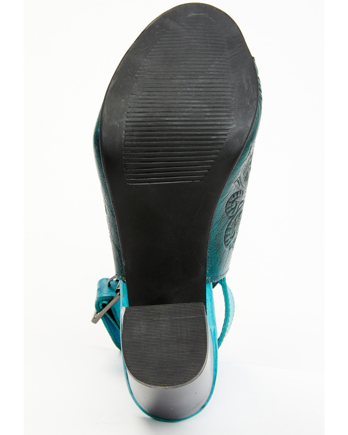 Image #7 - Roper Women's Burnished Tooled Sandals, Blue, hi-res