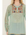 Image #3 - Johnny Was Women's Floral Embroidered Long Sleeve Shirt , Teal, hi-res