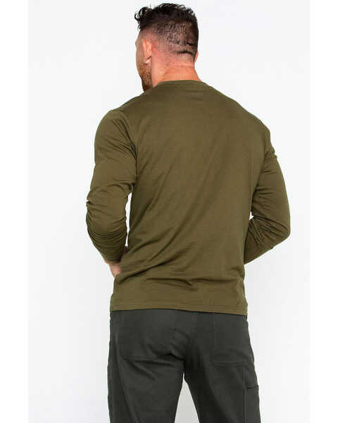 Image #2 - Hawx Men's Pocket Henley Work Shirt - Big & Tall , Olive, hi-res