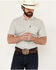 Image #1 - Ariat Men's Marc Geo Print Short Sleeve Button-Down Stretch Western Shirt , White, hi-res