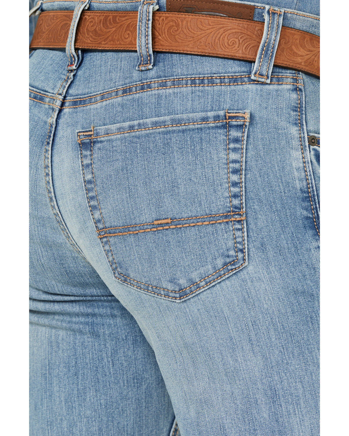 Image #4 - Justin Men's 1879 Light Wash Modern Slim Straight Stretch Denim Jeans, Light Wash, hi-res