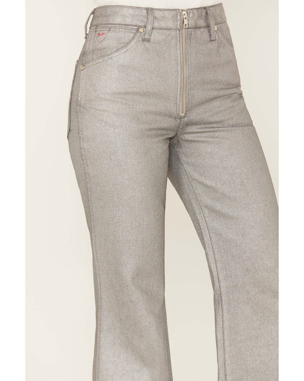 出産祝いなども豊富 Wrangler X Fender Women's Metallic Wanderer Flare Jeans パンツ