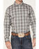 Cody James Men's Tall Pour Long Sleeve Plaid Print Button Down Stretch Western Shirt, Grey, hi-res