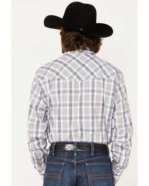 Image #4 - Wrangler 20X Men's Competition Advanced Comfort Small Plaid Print Long Sleeve Snap Shirt , Grey, hi-res