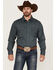 Panhandle Select Men's Digital Woven Print Long Sleeve Snap Western Shirt , Blue, hi-res