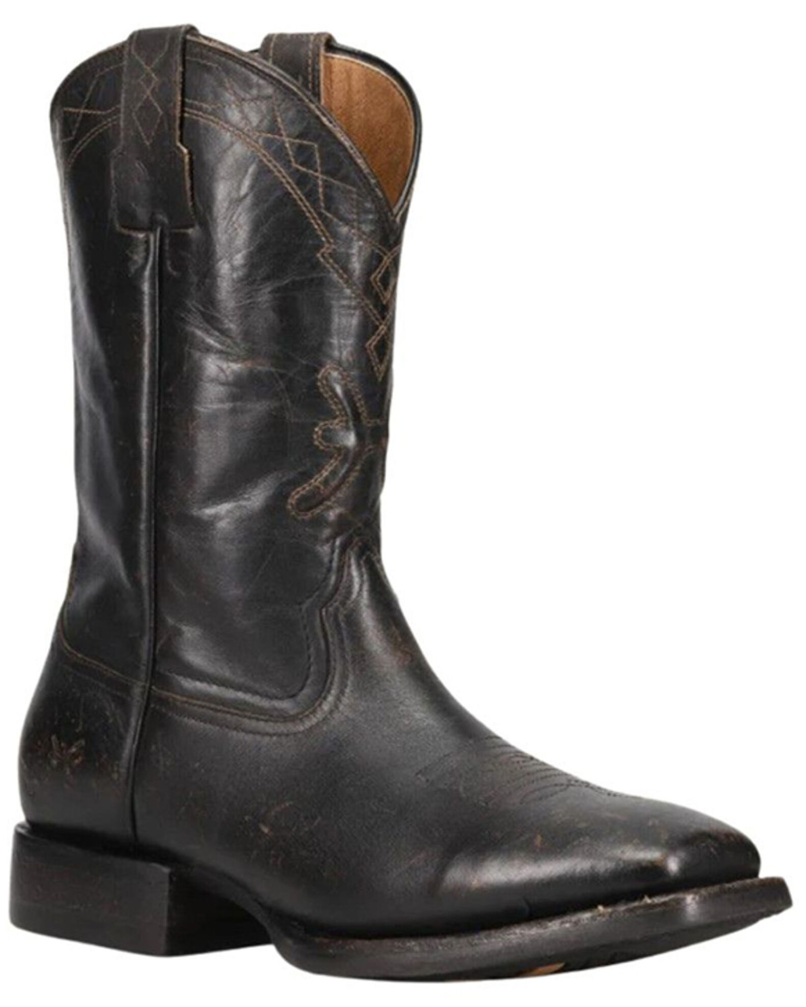 Frye Men s Hauser Logo Stitch Western Boots Broad Square Toe Sheplers
