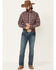 Cinch Men's Navy Plaid Long Sleeve Button Down Western Shirt , Navy, hi-res
