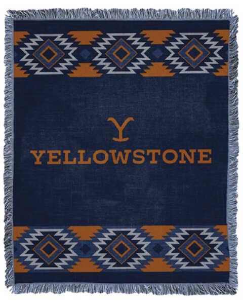 Paramount Network's Yellowstone Hamilton Map Throw Blanket , Blue, hi-res
