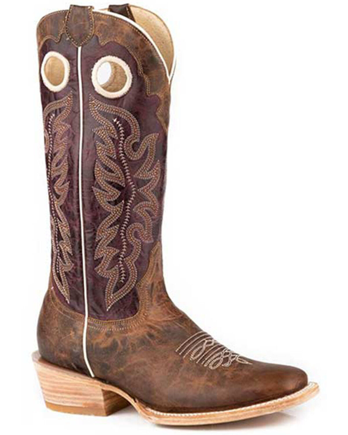Image #1 - Roper Women's Ride 'Em Cowgirl Western Boots - Square Toe, Brown, hi-res