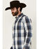 Image #2 - Cody James Men's Gallop Plaid Print Long Sleeve Button-Down Stretch Western Shirt, White, hi-res
