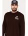 Image #2 - Moonshine Spirit Men's Guitar Floral Print Long Sleeve T-Shirt, Burgundy, hi-res