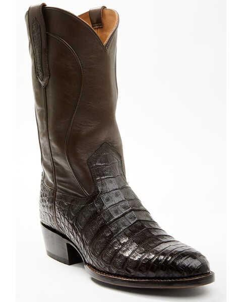 Cody James Black 1978 Men's Chapman Exotic Caiman Belly Western Boots - Medium Toe , Chocolate, hi-res